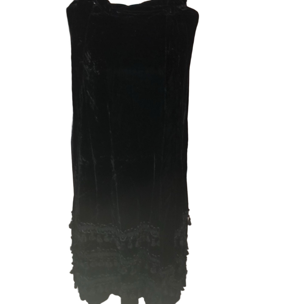 Vintage Black Velvet Maxi Skirt